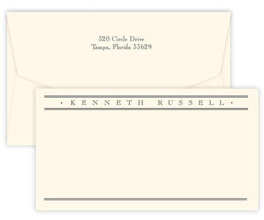Triple Thick Urbane Wide Flat Note Cards - Raised Ink
